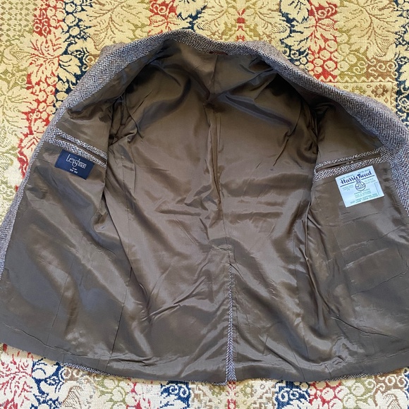 Vintage Harris Tweed Jacket Brown Wool Herringbone Blazer 41 Reg - Picture 8 of 12